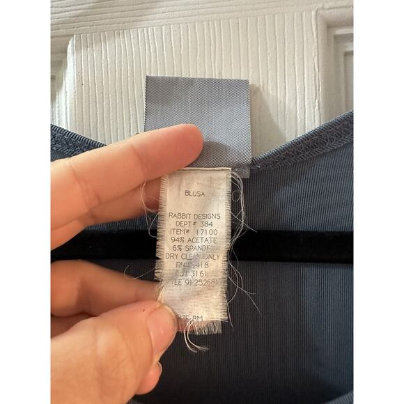 Rabbit Rabbit Rabbit Design Woman’s Tank Top Blue Medium - Picture 3 of 7